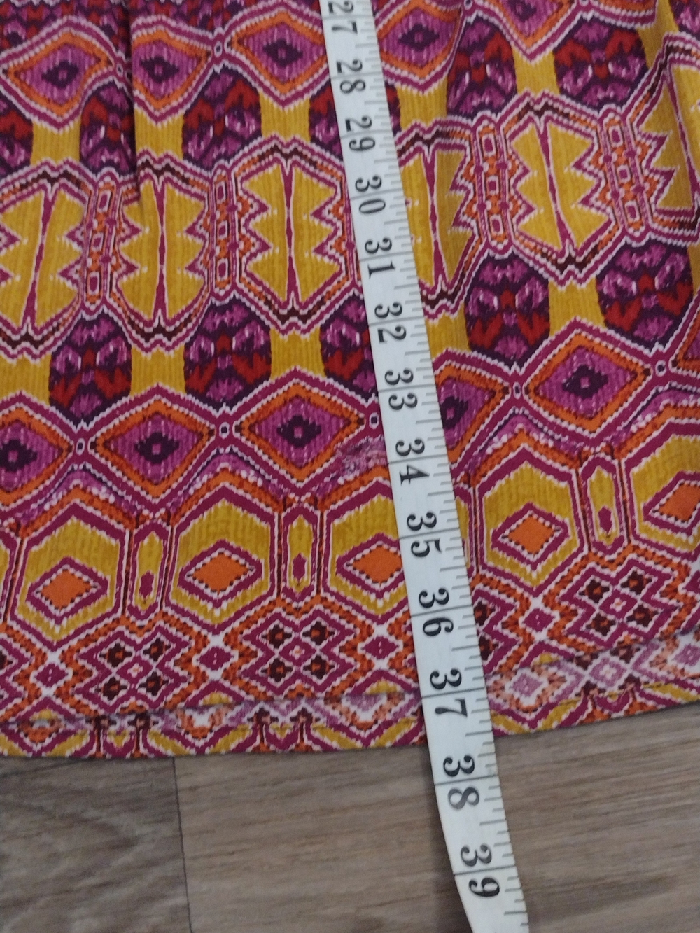 Mossimo Supply Co. Pink Yellow Geometric Tiered Maxi Skirt - Picture 2 of 7